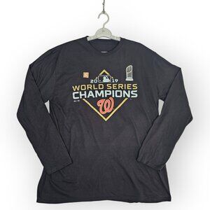 Washington Nationals 2019 World Series Champions Long Sleeve Shirt XL Black